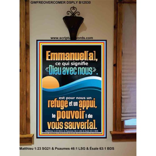 Emmanuel[a], ce qui signifie «Dieu avec nous». Art religieux (GWFREOVERCOMER12530) 