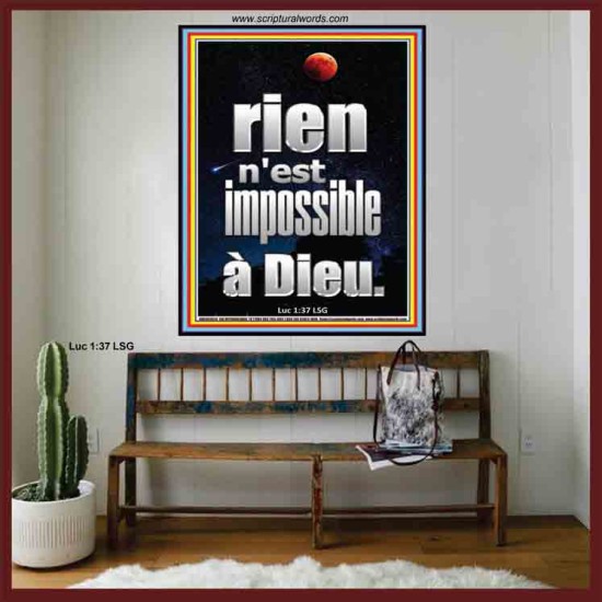 Car rien n'est impossible à Dieu. Portrait d'art mural inspirant ultime (GWFREOVERCOMER9620) 