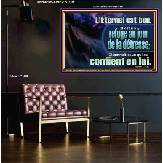 L'Éternel est un refuge au jour de la détresse. Affiche murale du sanctuaire (GWFREPEACE11416) 