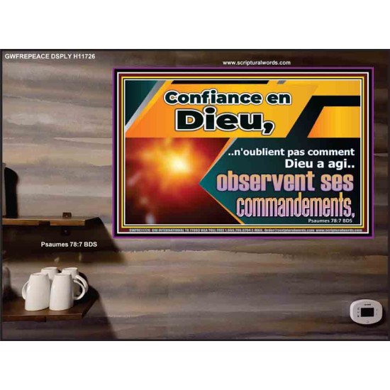 Confiance en Dieu,..observent ses commandements. Affiche murale du sanctuaire (GWFREPEACE11726) 