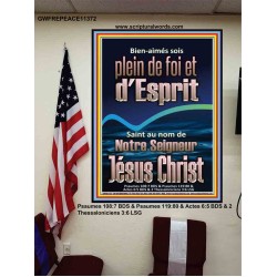 sois plein de foi et d'Esprit Saint au nom de Notre Seigneur Jésus Christ Image biblique unique (GWFREPEACE11372) 