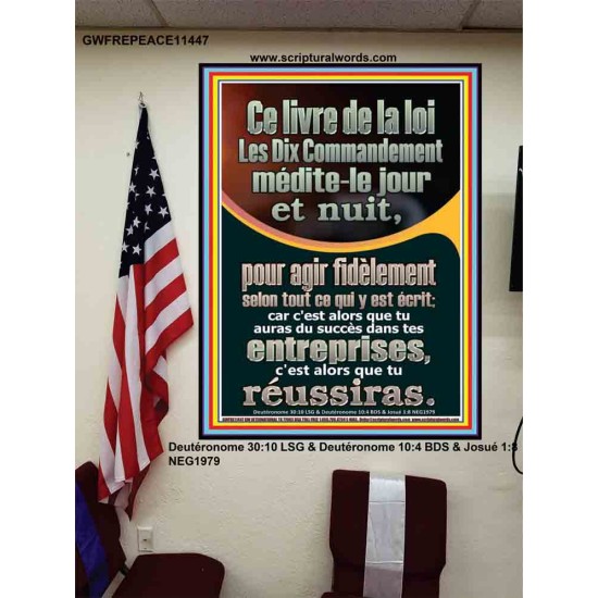 Ce livre de la loi, Les Dix Commandement médite-le jour et nuit, Affiche d'église (GWFREPEACE11447) 