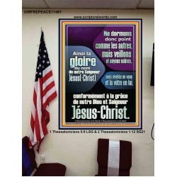 regarde et sois sobre Affiche Art des versets bibliques (GWFREPEACE11467) "12X14"