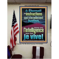 Éternel!..Tes instructions sont éternellement justes, donne-moi l'intelligence pour que je vive! Affiche d'art mural inspirant ultime (GWFREPEACE12449) 