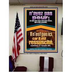 je sais que vous cherchez Jésus, qui a été crucifié..Il n'est pas ici, car il est ressuscité, comme il l'avait dit. Affiche de décoration murale (GWFREPEACE12473) "12X14"