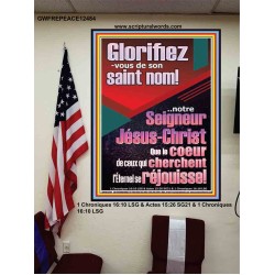 Glorifiez-vous de son saint nom! notre Seigneur Jésus-Christ Portrait biblique Poster (GWFREPEACE12484) 
