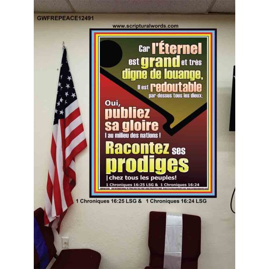 Racontez ses prodiges |chez tous les peuples! Art mural verset biblique (GWFREPEACE12491) 