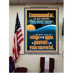 Emmanuel[a], ce qui signifie «Dieu avec nous». Chrétien vivant juste Poster (GWFREPEACE12530) "12X14"