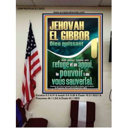 JEHOVAH EL GIBBOR Dieu puissant Affiche d'église (GWFREPEACE12532) "12X14"