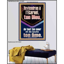 Reviendras à l'Eternel, ton Dieu, de tout ton c&oelig;ur et de toute ton âme. Affiche Décor des Écritures (GWFREPEACE11463) "12X14"