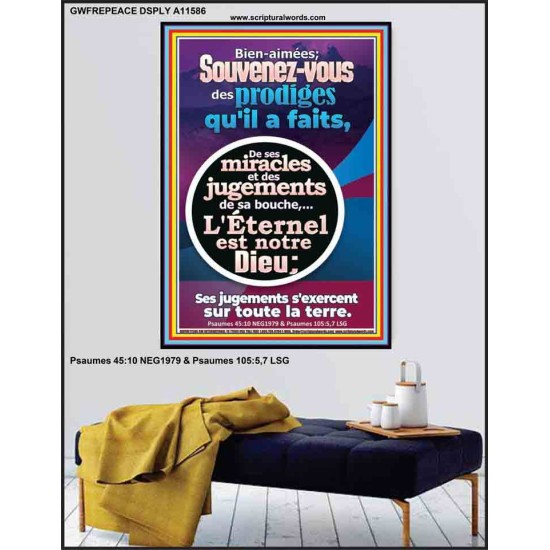 Souvenez-vous des prodiges qu'il a faits, De ses miracles et des jugements de sa bouche, Art chrétien contemporain Poster (GWFREPEACE11586) 