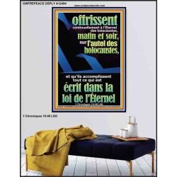 offrissent continuellement à l'Éternel des holocaustes, matin et soir, Décoration murale chrétienne moderne Poster (GWFREPEACE12494) "12X14"