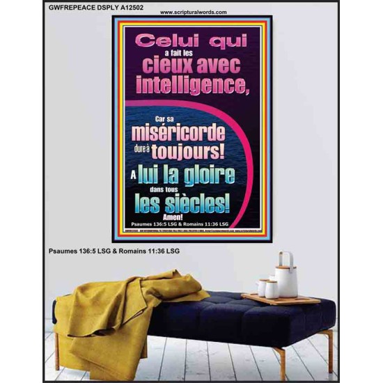 Celui qui a fait les cieux avec intelligence, Écritures bibliques sur le pardon Poster (GWFREPEACE12502) 