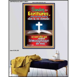 Sondez les Écritures,  Affiche d'art mural inspirant ultime (GWFREPEACE9611) "12X14"