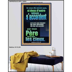 si deux d'entre vous s'accordent sur la terre pour demander une chose quelconque,  Chrétien vivant juste Poster (GWFREPEACE9624) 