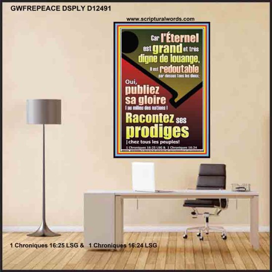 Racontez ses prodiges |chez tous les peuples! Art mural verset biblique (GWFREPEACE12491) 