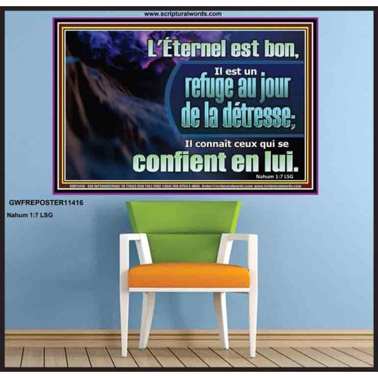 L'Éternel est un refuge au jour de la détresse. Affiche murale du sanctuaire (GWFREPOSTER11416) 