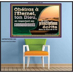 Obéiras à l'Eternel, ton Dieu, en respectant ses commandements et ses prescriptions Grande affiche d'art mural des Écritures (GWFREPOSTER11502) "38X26"