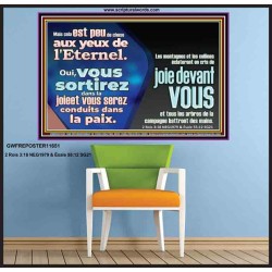 Oui, vous sortirez dans la joieet vous serez conduits dans la paix. Affiche Art mural biblique (GWFREPOSTER11651) "38X26"