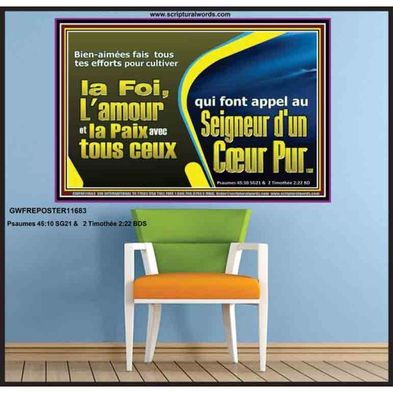 ceux qui font appel au Seigneur d'un coeur pur; Affiche d'art mural inspirant ultime (GWFREPOSTER11683) 