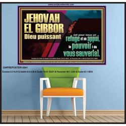 JEHOVAH EL GIBBOR Dieu puissant le pouvoir |de vous sauver[a]. Tableau d'art mural inspirant ultime (GWFREPOSTER12641) "38X26"