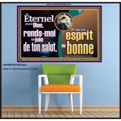 Éternel mon Dieu, rends-moi la joie de ton salut, Affiche de décoration murale chrétienne (GWFREPOSTER12822) "38X26"