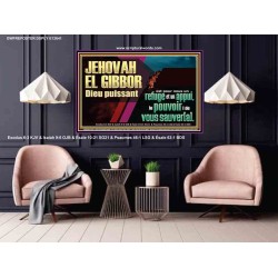 JEHOVAH EL GIBBOR Dieu puissant le pouvoir |de vous sauver[a]. Tableau d'art mural inspirant ultime (GWFREPOSTER12641) "38X26"