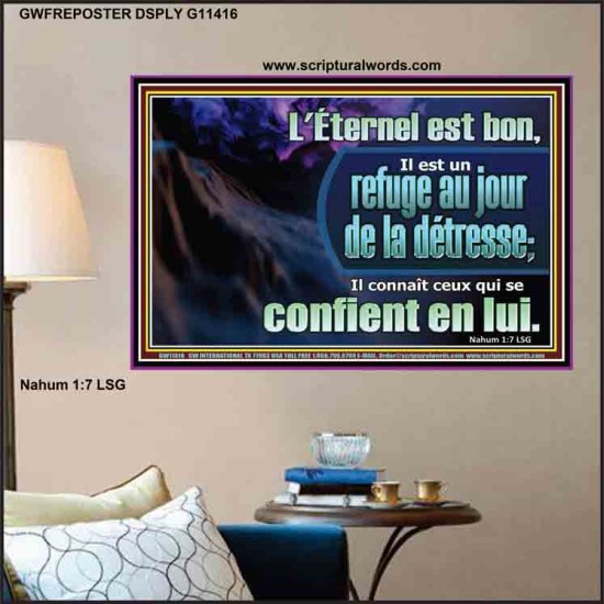 L'Éternel est un refuge au jour de la détresse. Affiche murale du sanctuaire (GWFREPOSTER11416) 