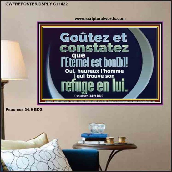 heureux l'homme |qui trouve son refuge en l'Eternel Oeuvre d'art chrétien Poster (GWFREPOSTER11422) 