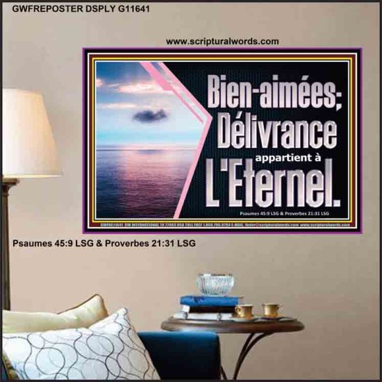 Bien-aimées; Délivrance appartient à L'Eternel. Affiche Versets bibliques (GWFREPOSTER11641) 