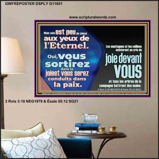 Oui, vous sortirez dans la joieet vous serez conduits dans la paix. Affiche Art mural biblique (GWFREPOSTER11651) 