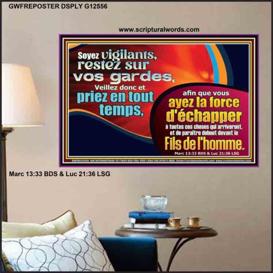 Veillez donc et priez en tout temps. Verset biblique Poster (GWFREPOSTER12556) 