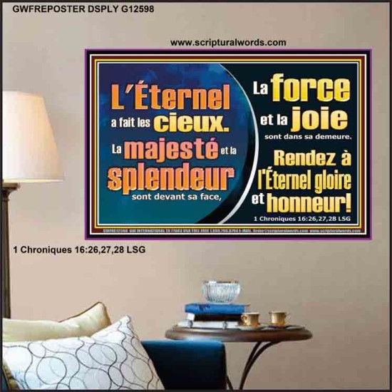 Rendez à l'Éternel gloire et honneur! Affiche personnalisée Artwork biblique (GWFREPOSTER12598) 