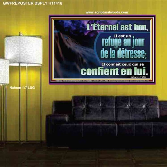 L'Éternel est un refuge au jour de la détresse. Affiche murale du sanctuaire (GWFREPOSTER11416) 