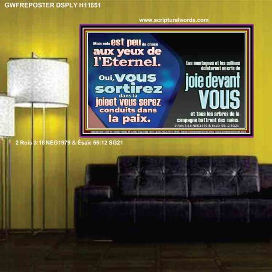 Oui, vous sortirez dans la joieet vous serez conduits dans la paix. Affiche Art mural biblique (GWFREPOSTER11651) 