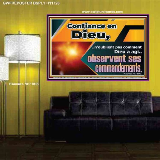 Confiance en Dieu,..observent ses commandements. Affiche murale du sanctuaire (GWFREPOSTER11726) 