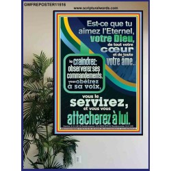 Est-ce que tu aimez l'Eternel, votre Dieu, de tout votre c&oelig;ur et de toute votre âme Écritures d'affiche personnalisée (GWFREPOSTER11516) "24X36"