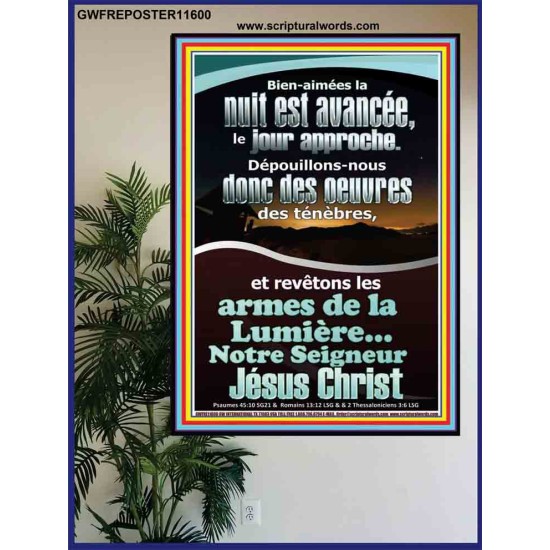 armes de lumière...Notre Seigneur Jésus Christ. Affiche Art mural religieux (GWFREPOSTER11600) 