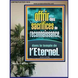 offrir des sacrifices de reconnaissance, dans le temple de l'Eternel. Pouvoir éternel Poster (GWFREPOSTER11618) 
