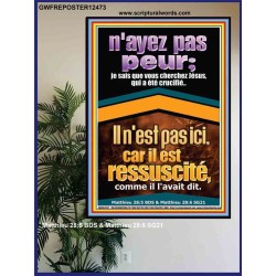 je sais que vous cherchez Jésus, qui a été crucifié..Il n'est pas ici, car il est ressuscité, comme il l'avait dit. Affiche de décoration murale (GWFREPOSTER12473) "24X36"