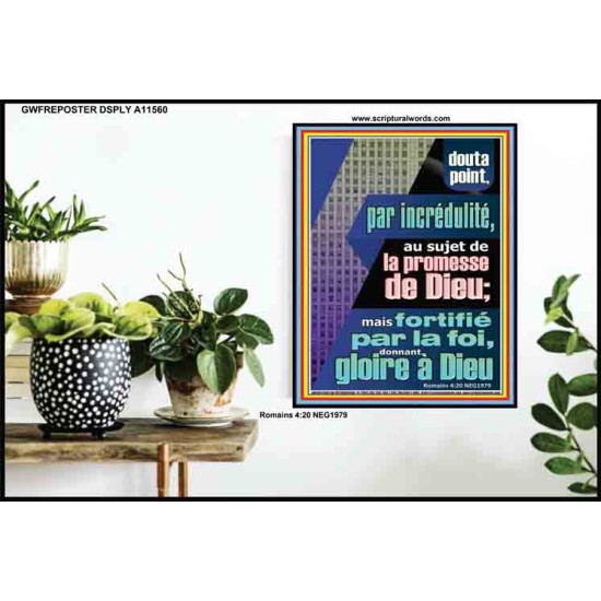 fortifié par la foi, donnant gloire à Dieu  Affiche Art & Déco (GWFREPOSTER11560) 