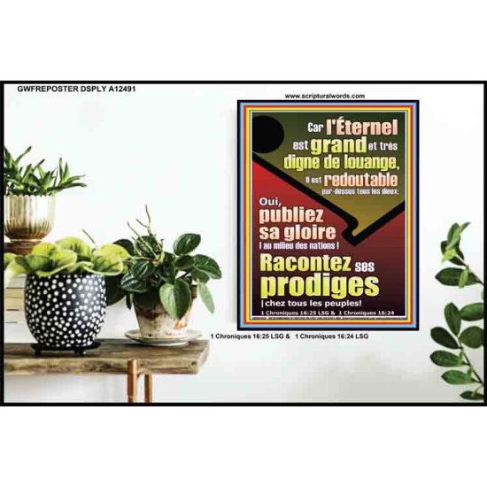 Racontez ses prodiges |chez tous les peuples! Art mural verset biblique (GWFREPOSTER12491) 