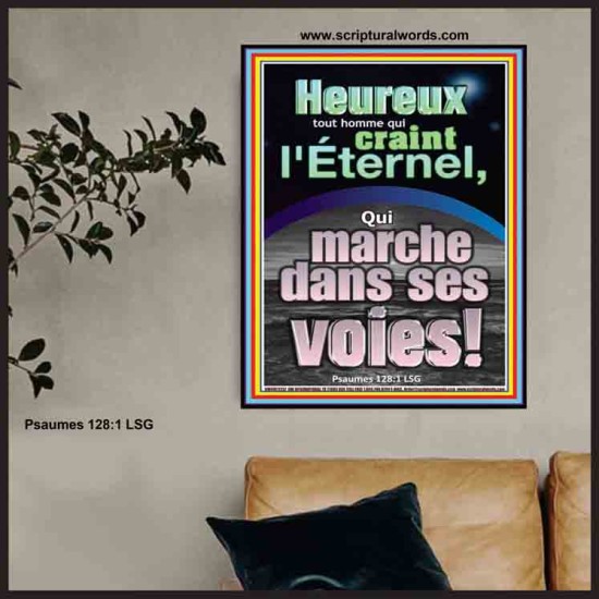 Heureux tout homme qui craint l'Éternel, Qui marche dans ses voies! Affiche Peintures Bibliques (GWFREPOSTER11257) 