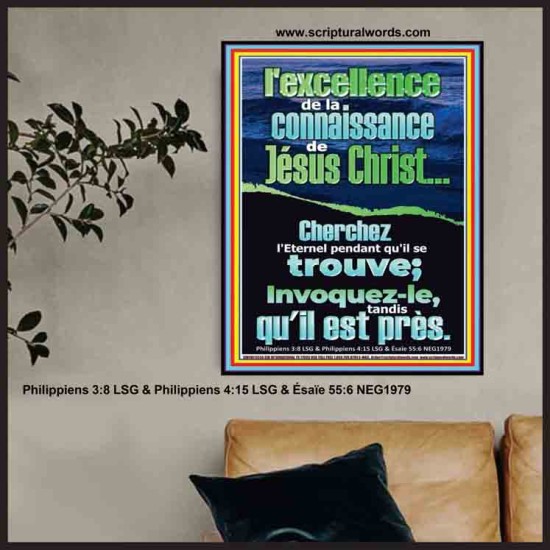 Cherchez l'Eternel pendant qu'il se trouve; Invoquez-le, tandis qu'il est près. Verset biblique d'inspiration d'affiche personnalisée (GWFREPOSTER11556) 