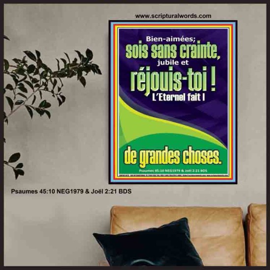 réjouis-toi?! L'Eternel fait |de grandes choses. Affiche d'art mural inspirant ultime (GWFREPOSTER11613) 