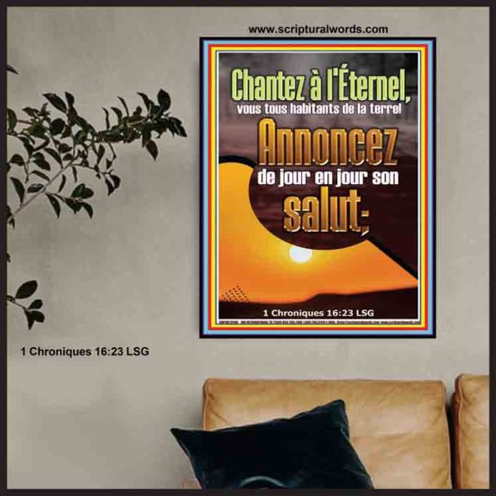 Chantez à l'Éternel, vous tous habitants de la terre!  Affiche Art mural religieux (GWFREPOSTER12490) 