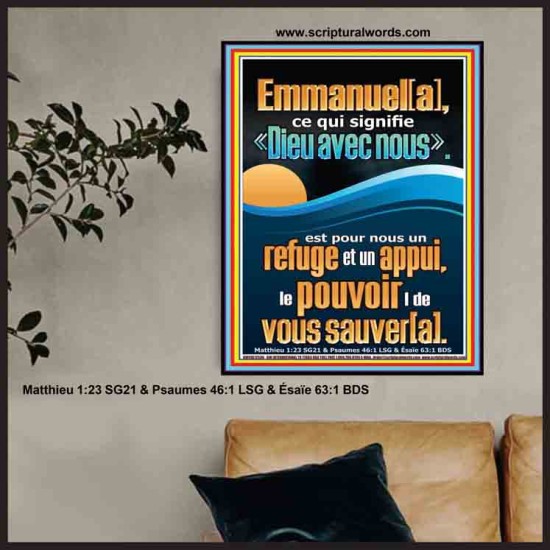Emmanuel[a], ce qui signifie «Dieu avec nous». Chrétien vivant juste Poster (GWFREPOSTER12530) 