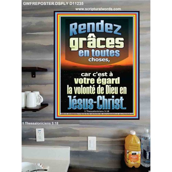 Rendez grâces en toutes choses, Photo de citation chrétienne (GWFREPOSTER11235) 