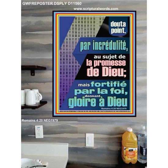 fortifié par la foi, donnant gloire à Dieu  Affiche Art & Déco (GWFREPOSTER11560) 