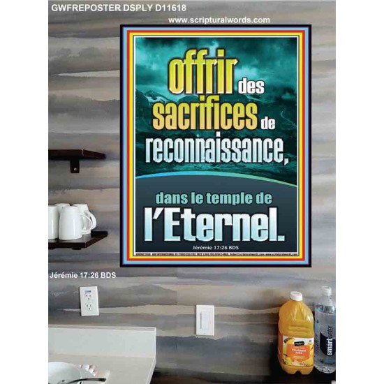 offrir des sacrifices de reconnaissance, dans le temple de l'Eternel. Pouvoir éternel Poster (GWFREPOSTER11618) 